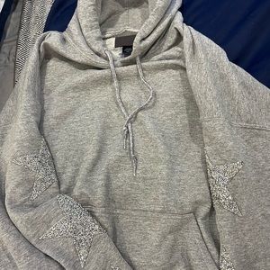 Gray Star Sparkle Hoodie from LF